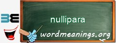 WordMeaning blackboard for nullipara